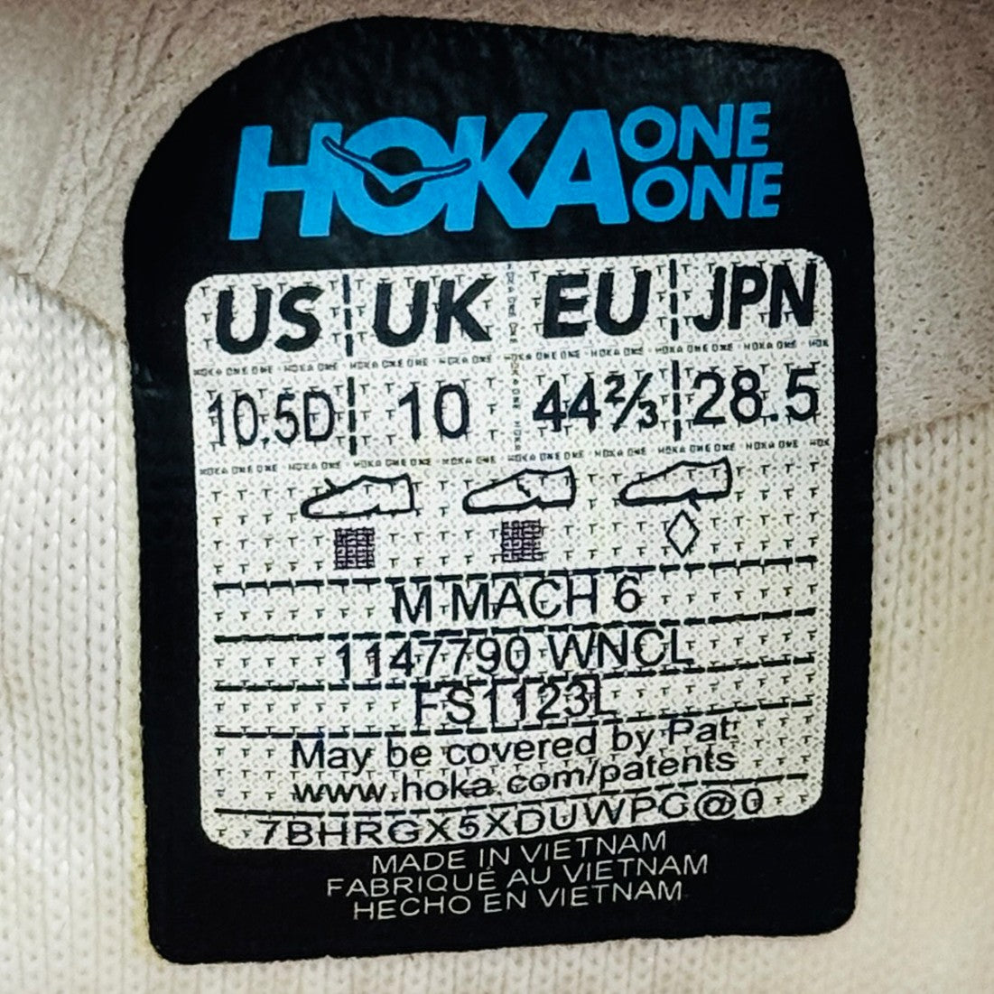 Hoka Men's Mach 6 Shoes (Size 44.5) - 1147790 WNCL