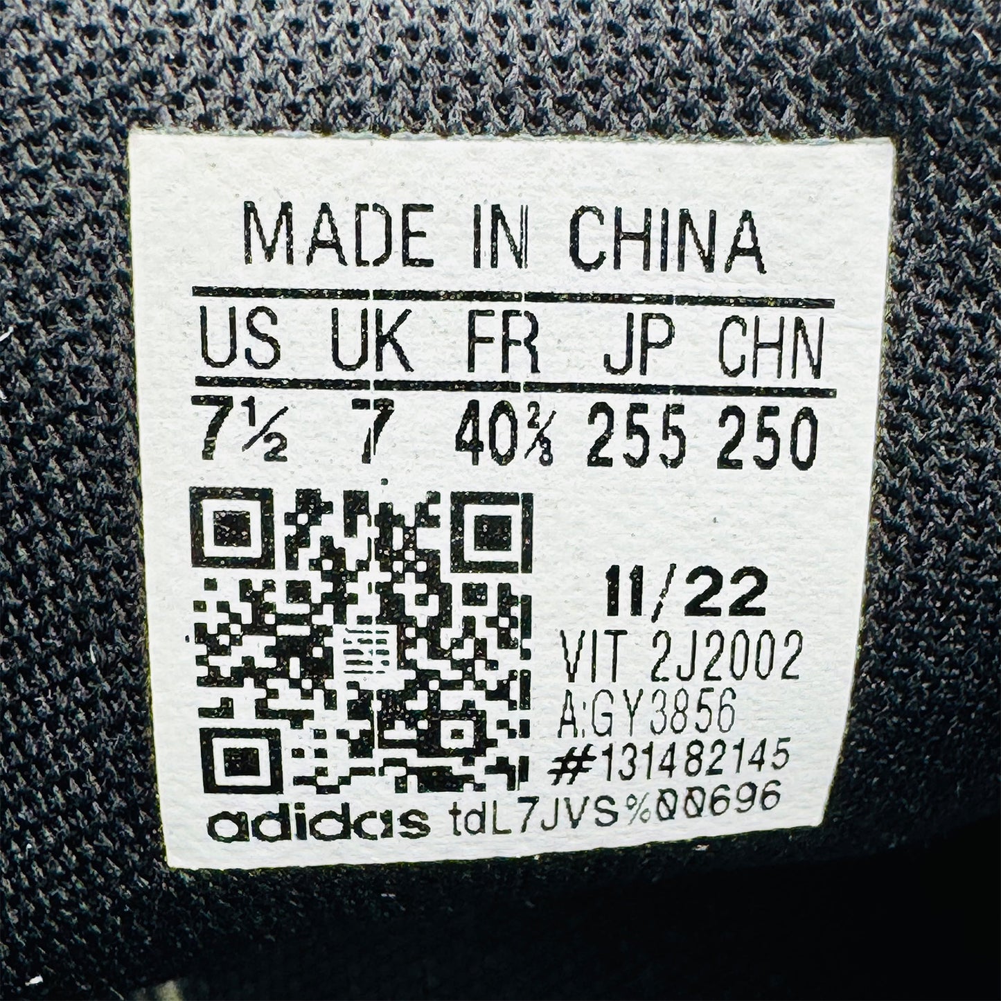 Adidas Duramo 10 Black Shoes (Size 40.5) - GY3856