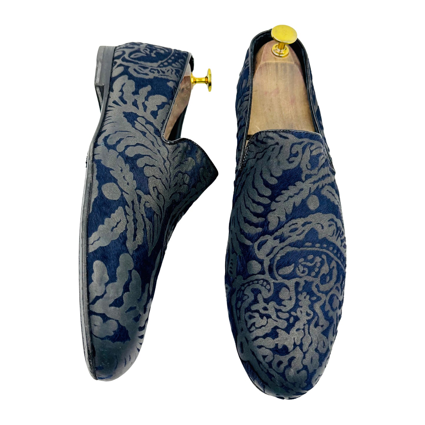 Jimmy Choo Men's Navy Grey Embossed Italian Loafer (Size 42)