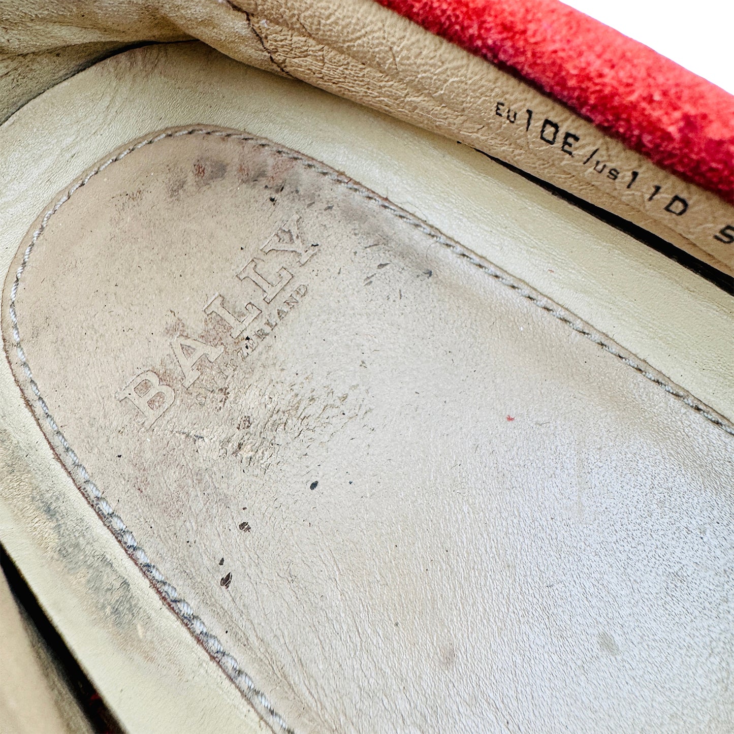Bally Men's Red Dramer Suede Loafers (Size 44/44.5)