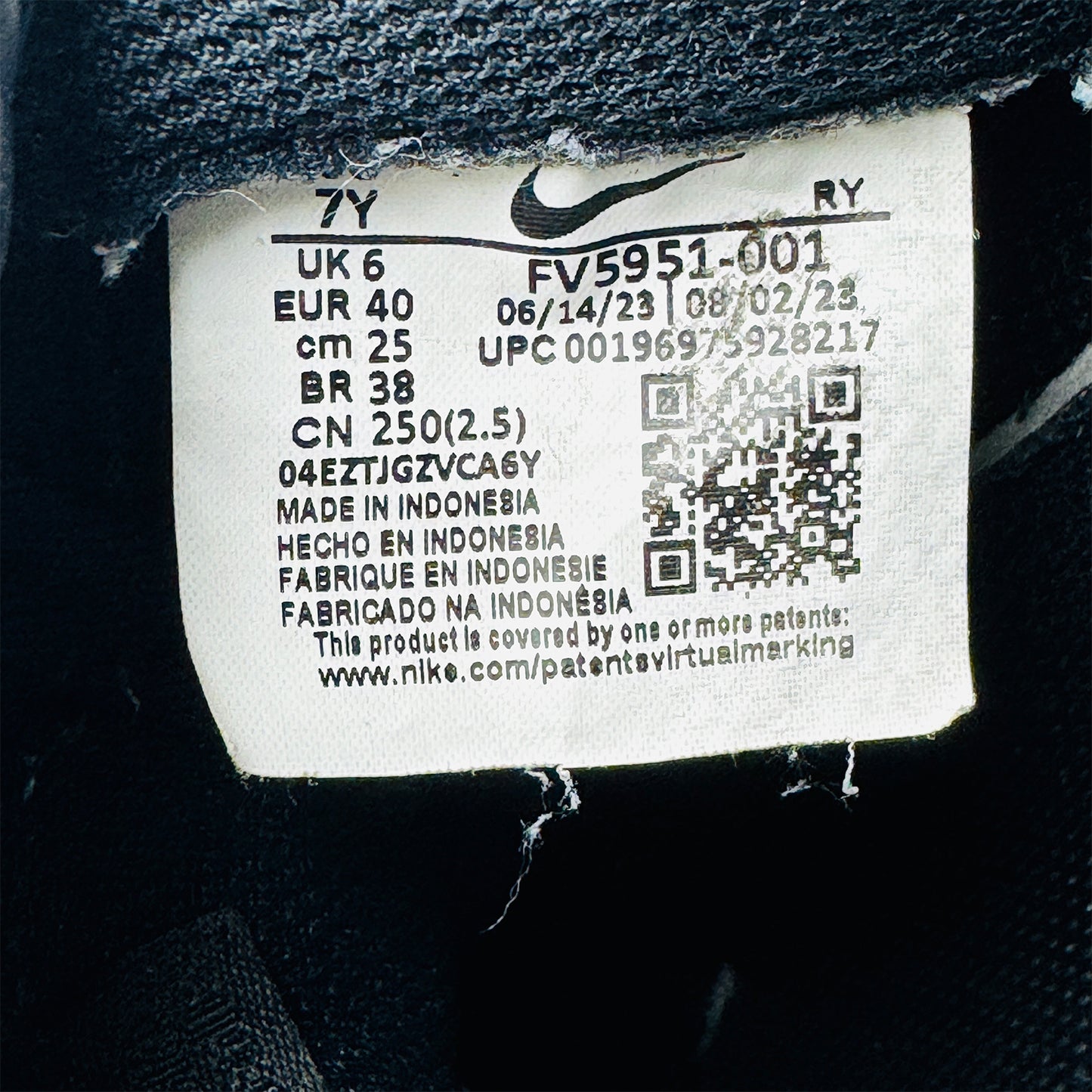 Nike Air Force 1 LE 'Triple Black' Sneakers (Size 40) - FV5951-001