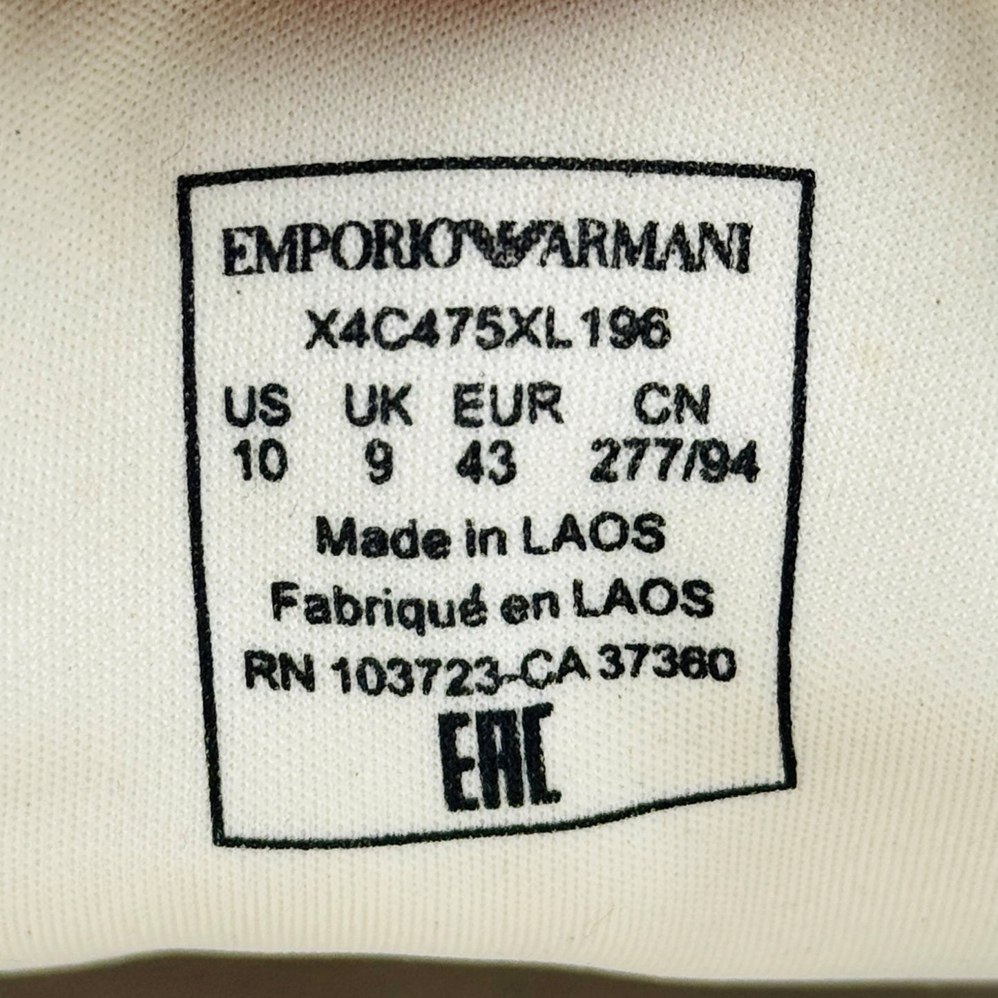 Emporio Armani Low-Top Sneakers (Size 43/43.5) - X4C475 XL196