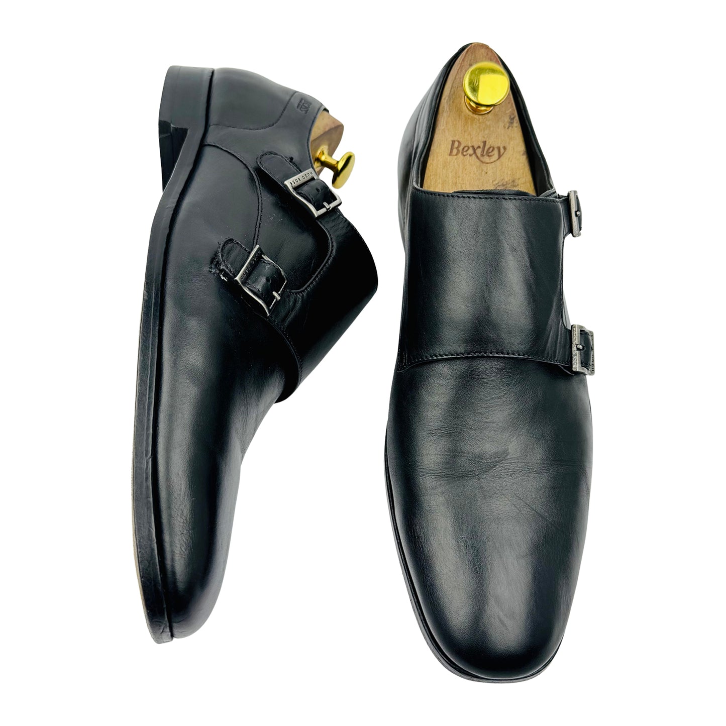 Boss Leather Double Monk Strap Shoes (Size 43.5/44) - 50246576