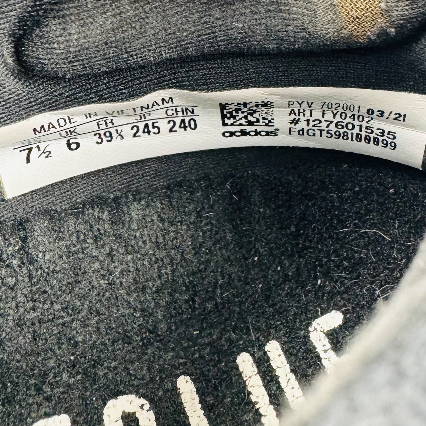 Adidas Ultraboost 21 Core Black Shoes (Size 39.5) - FY0402