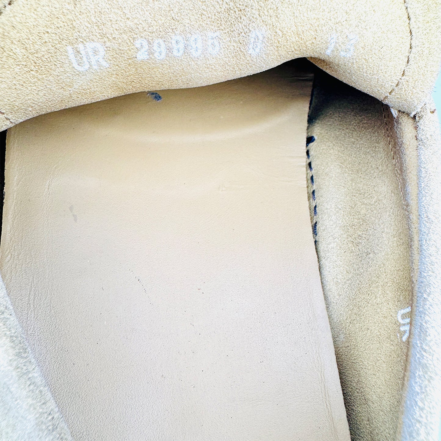 Inside Size, Code printing image of Salvatore Ferragamo Men's Gancini Ornament Beige Loafers (Size 47)