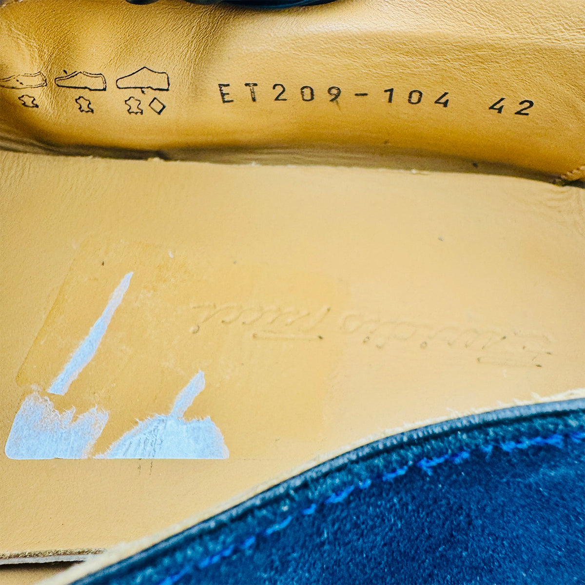 Emidio Tucci Navy Blue Suede Loafers (Size 42)