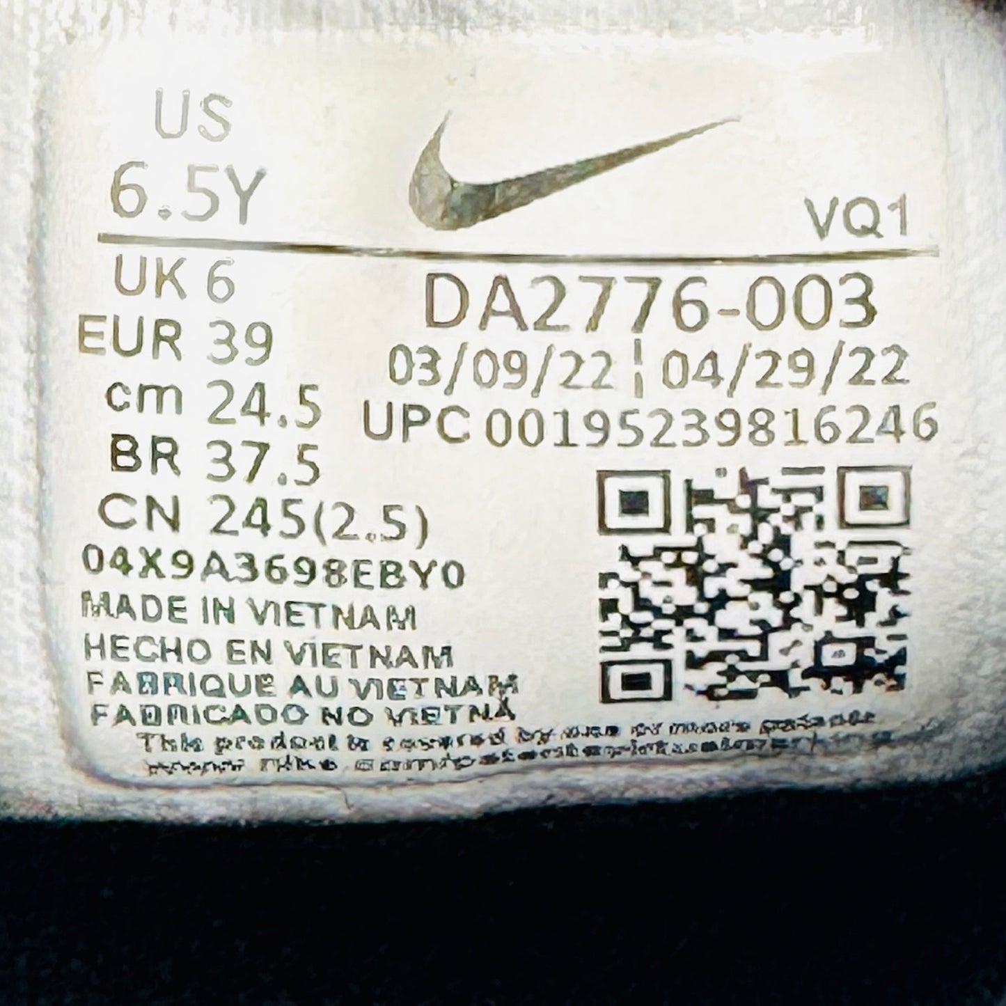 Nike Star Runner 3 GS Shoes (Size 39) - DA2776-003