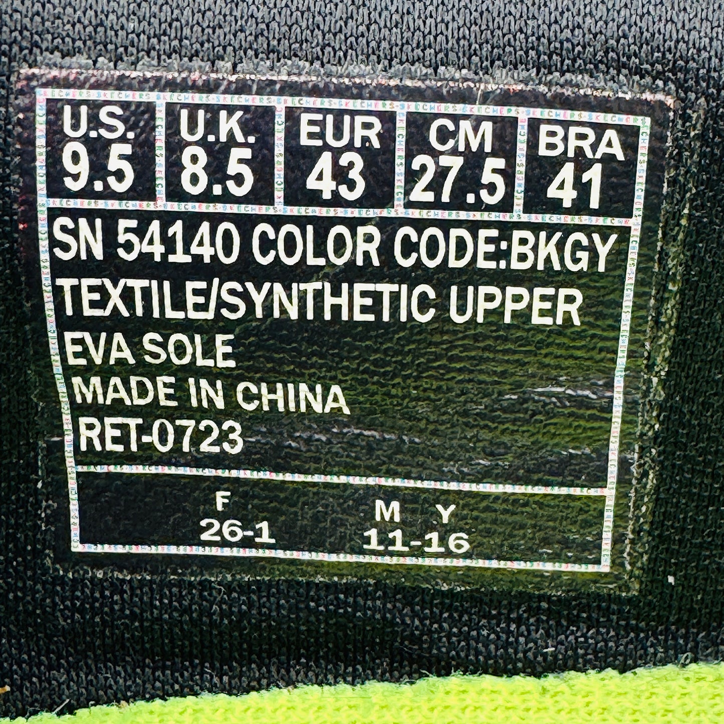 Skechers GOwalk Sport - Energy Shoes (Size 43) - 54140 BKGY