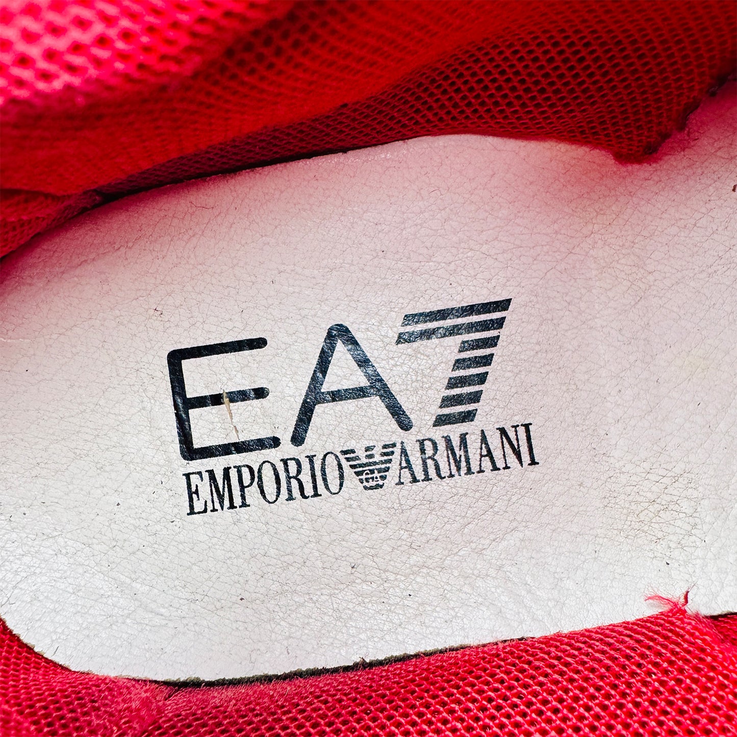 Emporio Armani EA7 Red Blue Chunky Sneakers (Size 41.5/42)
