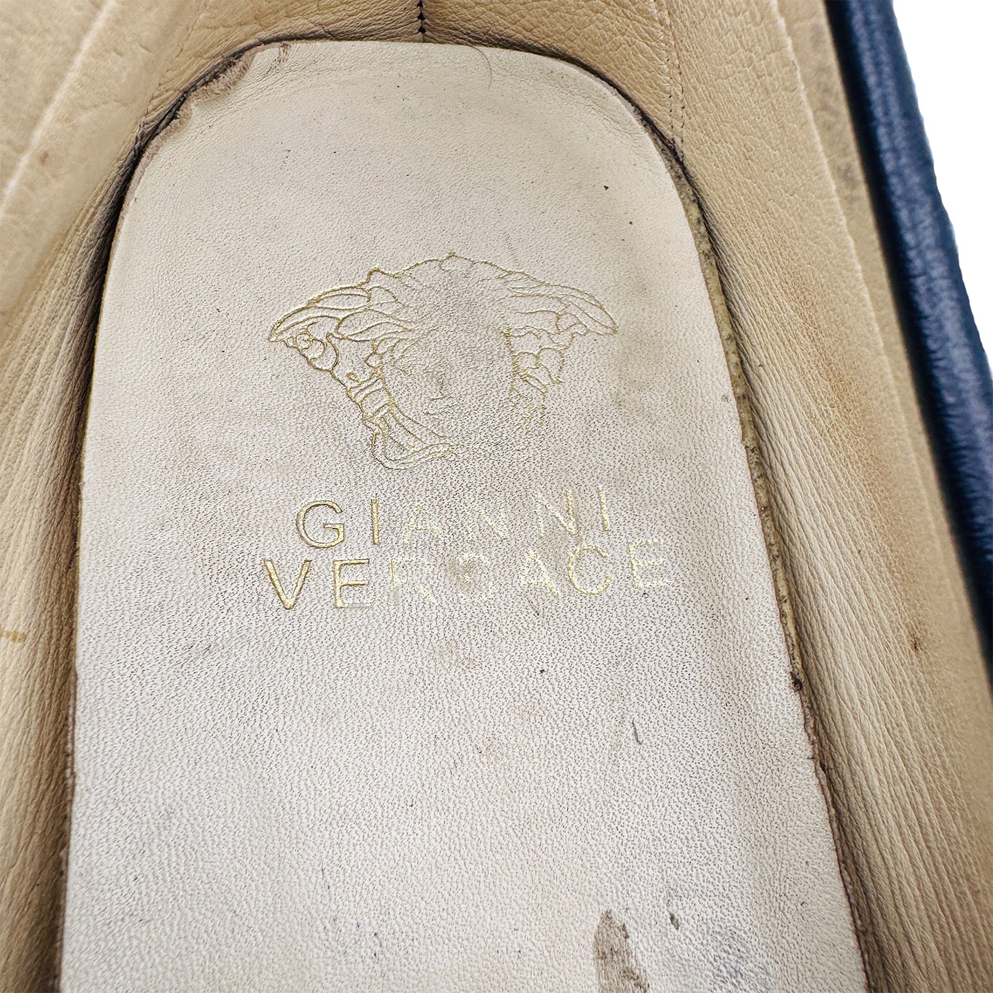 Versace Medusa Medallion Mock Croc Loafers (Size 42.5)