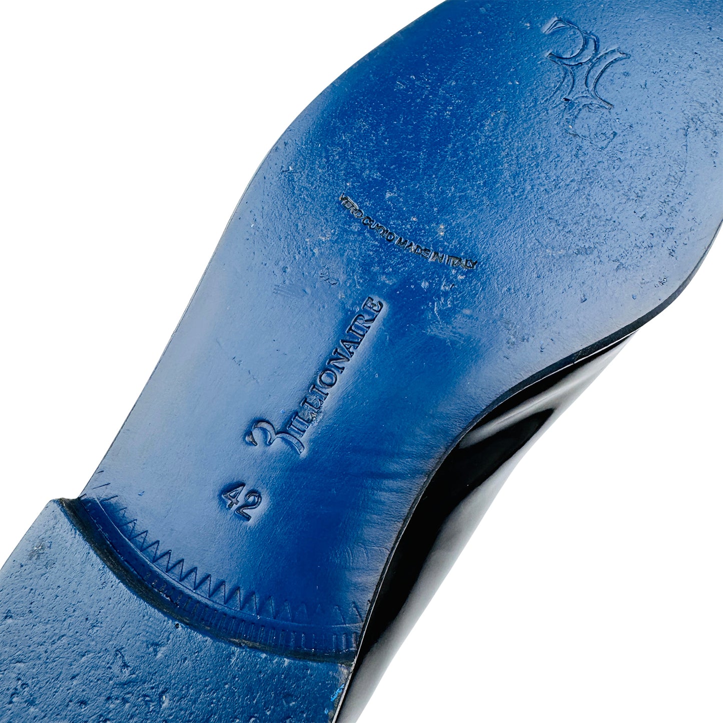 Billionaire Men's Patent Embossed Logo Loafers (Size 42.5/43)