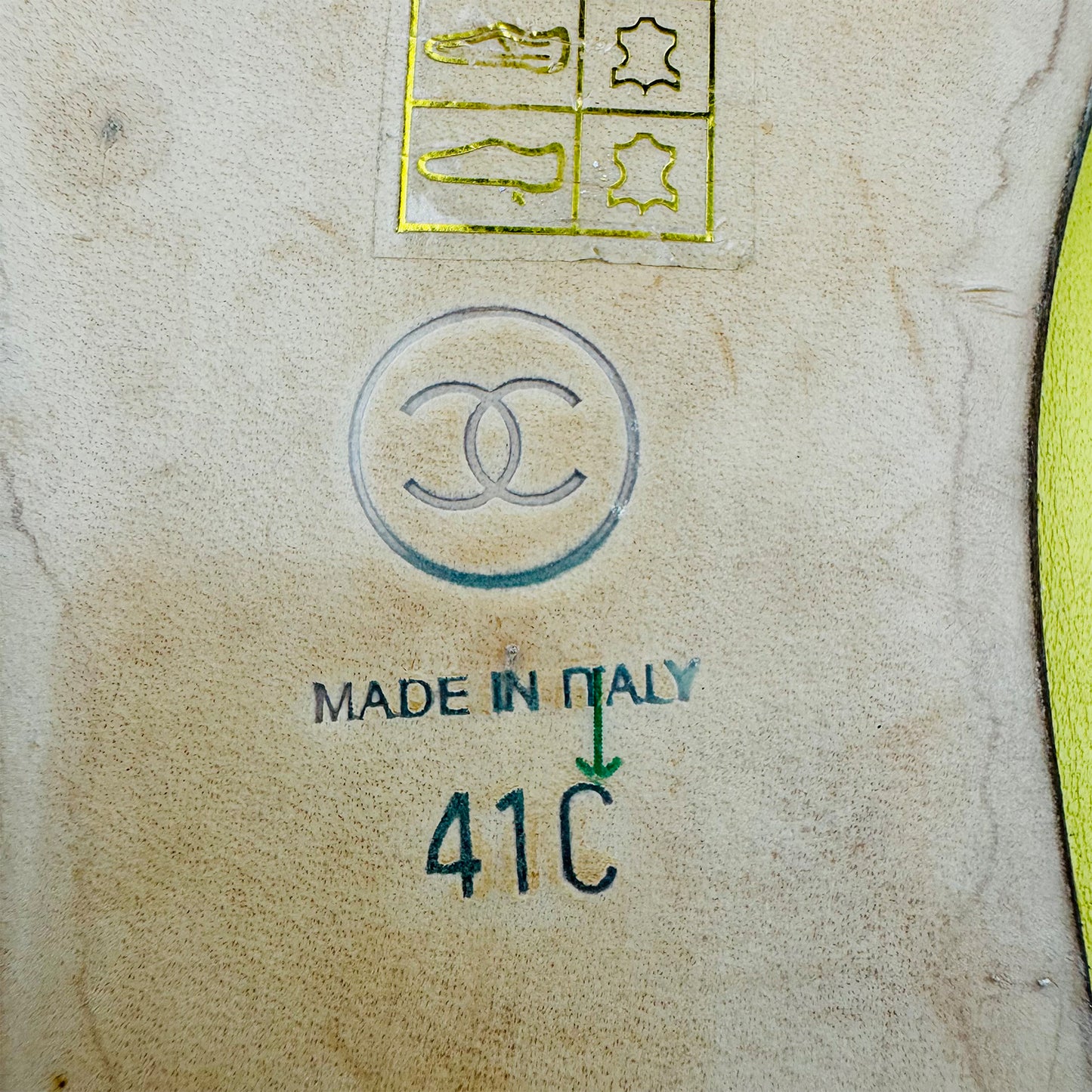 Chanel Yellow Leather Bow Ballet Flats (Size 41)