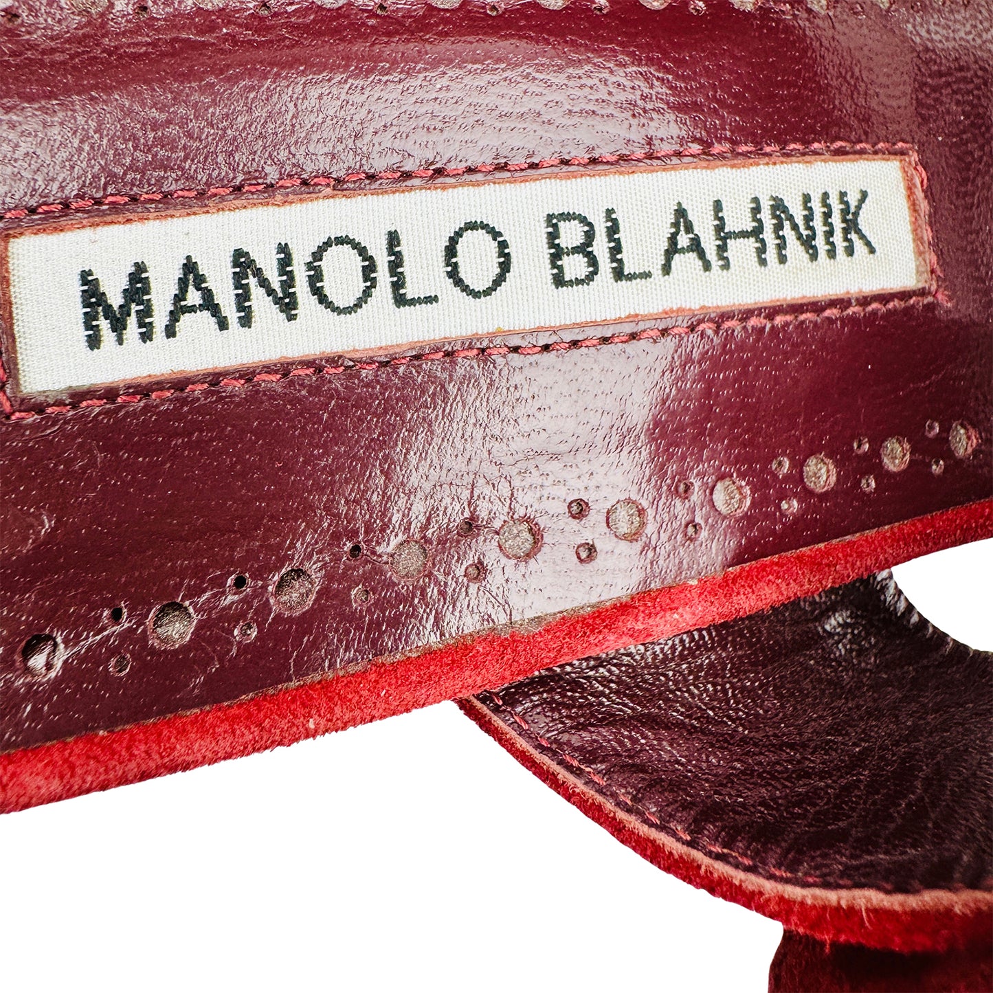 Manolo Blahnik Titubanew 50 Burgundy Heels (Size 37.5)