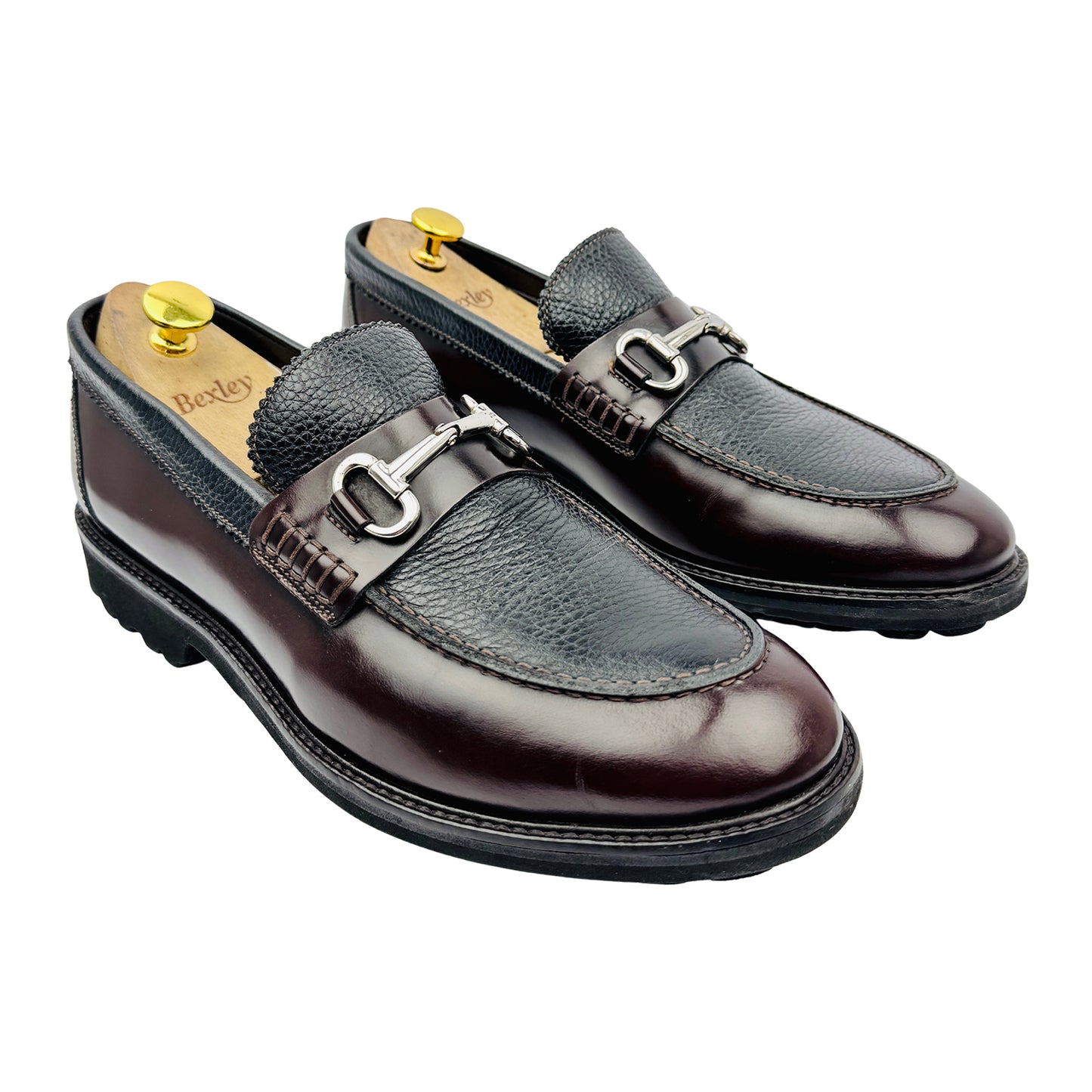 Corneliani Men's Black Brown Leather Loafers (Size 42.5)