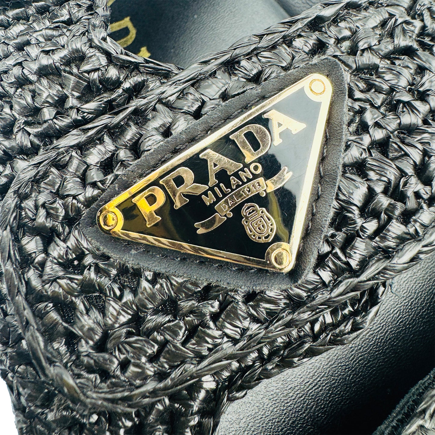 Prada Black Viscose yarn SlingBack Sandals (Size 40)