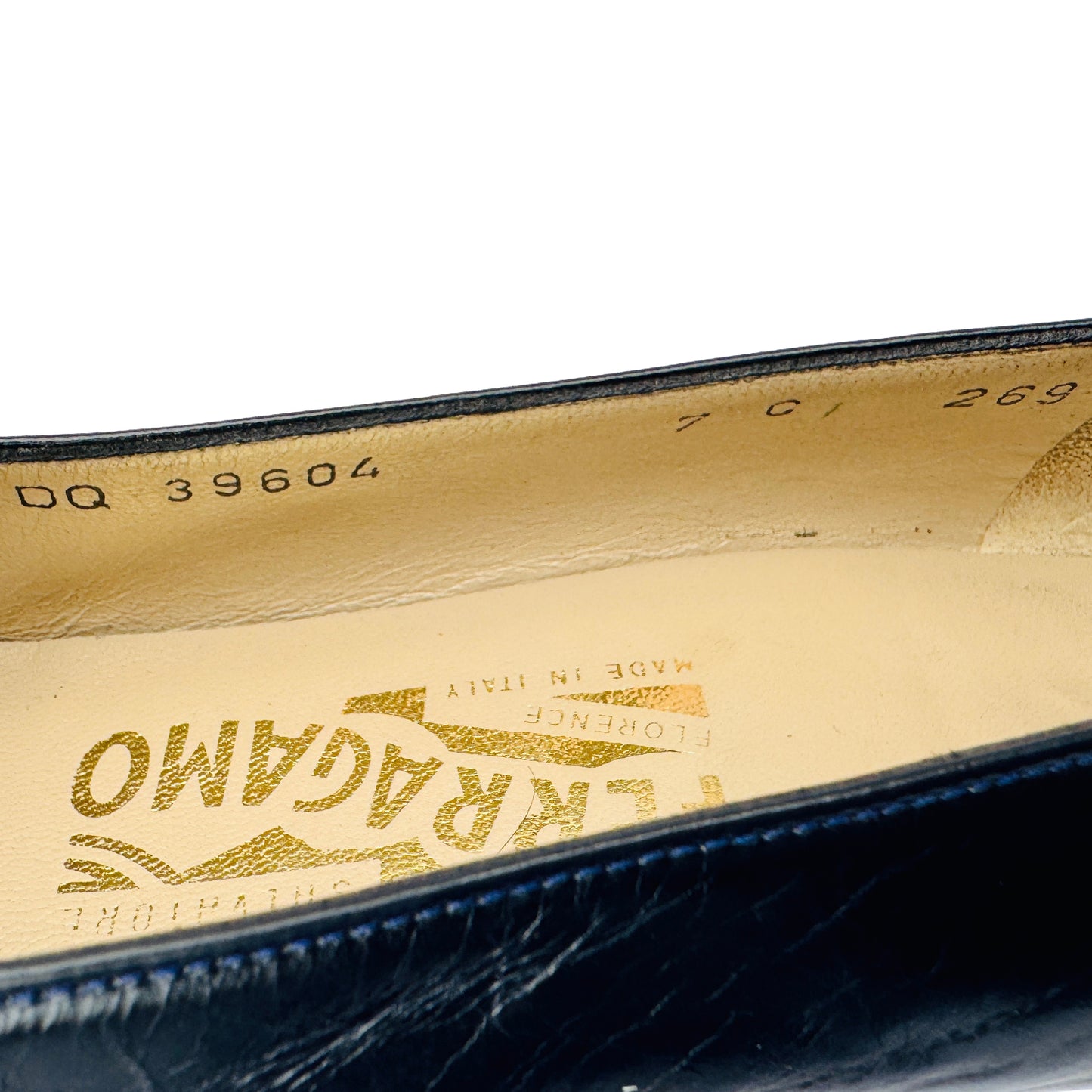 Salvatore Ferragamo Gancini Mid-Heel Leather Pumps (Size 38)
