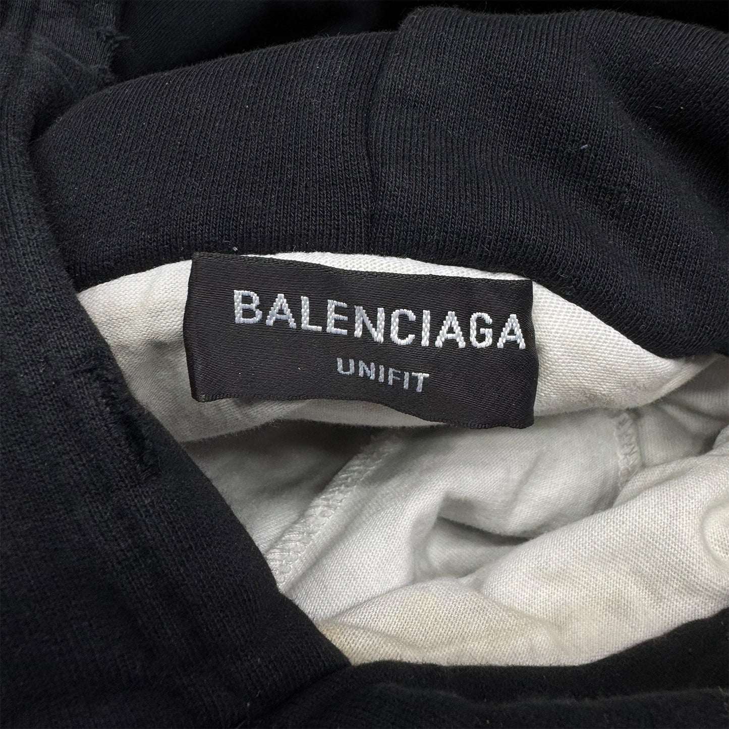 Balenciaga Caps Destroyed Black Hoodie (Size Small/Medium)