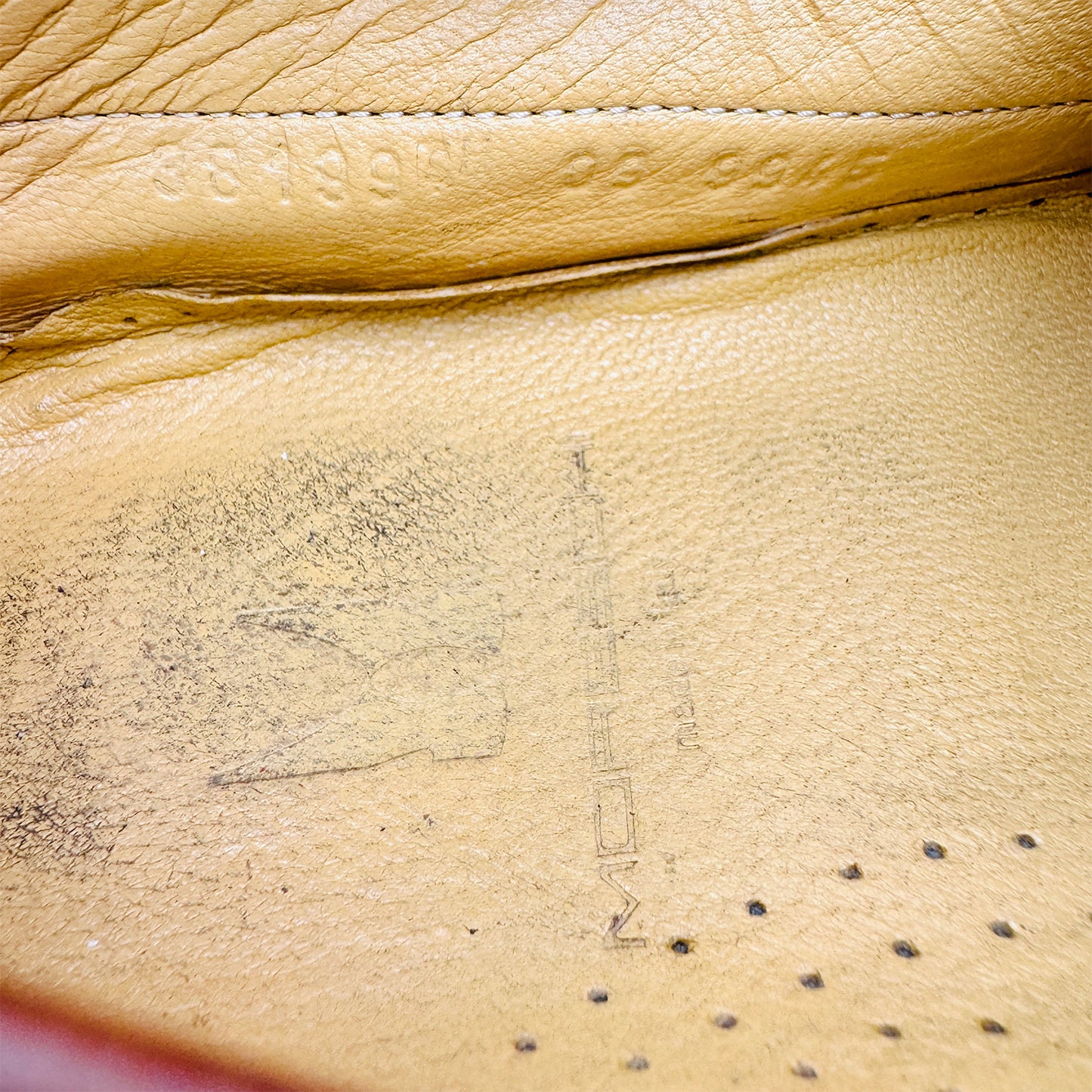 Moreschi Yellow and Brown Dotted Loafers (Size 43/43.5)