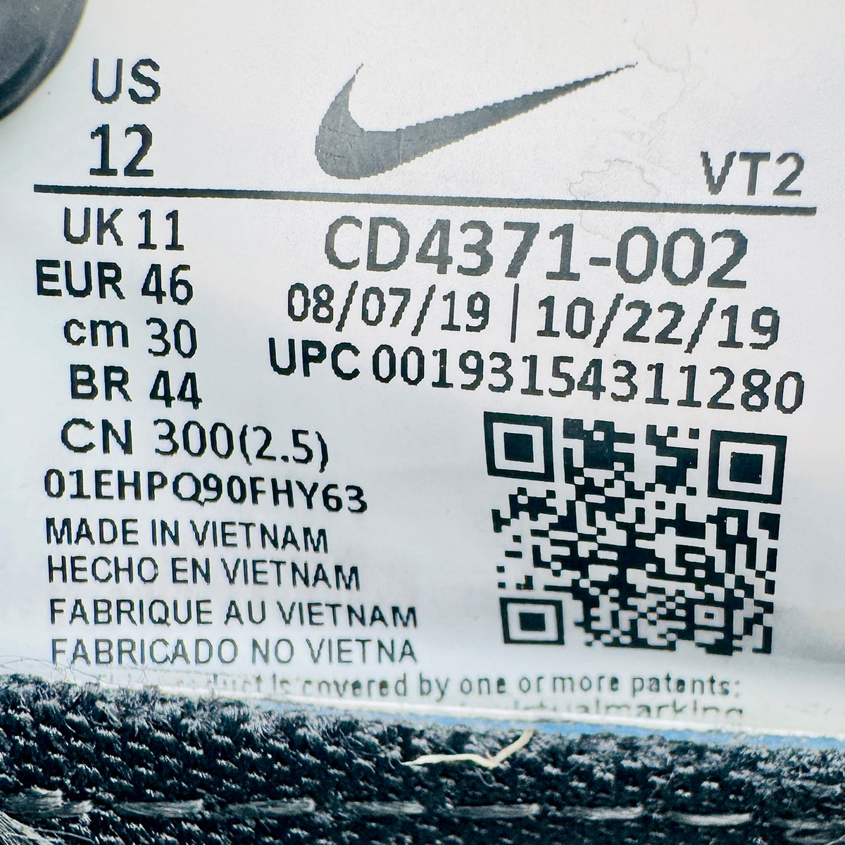Nike React Infinity Run Flyknit Shoes (Size 46) - CD4371-002