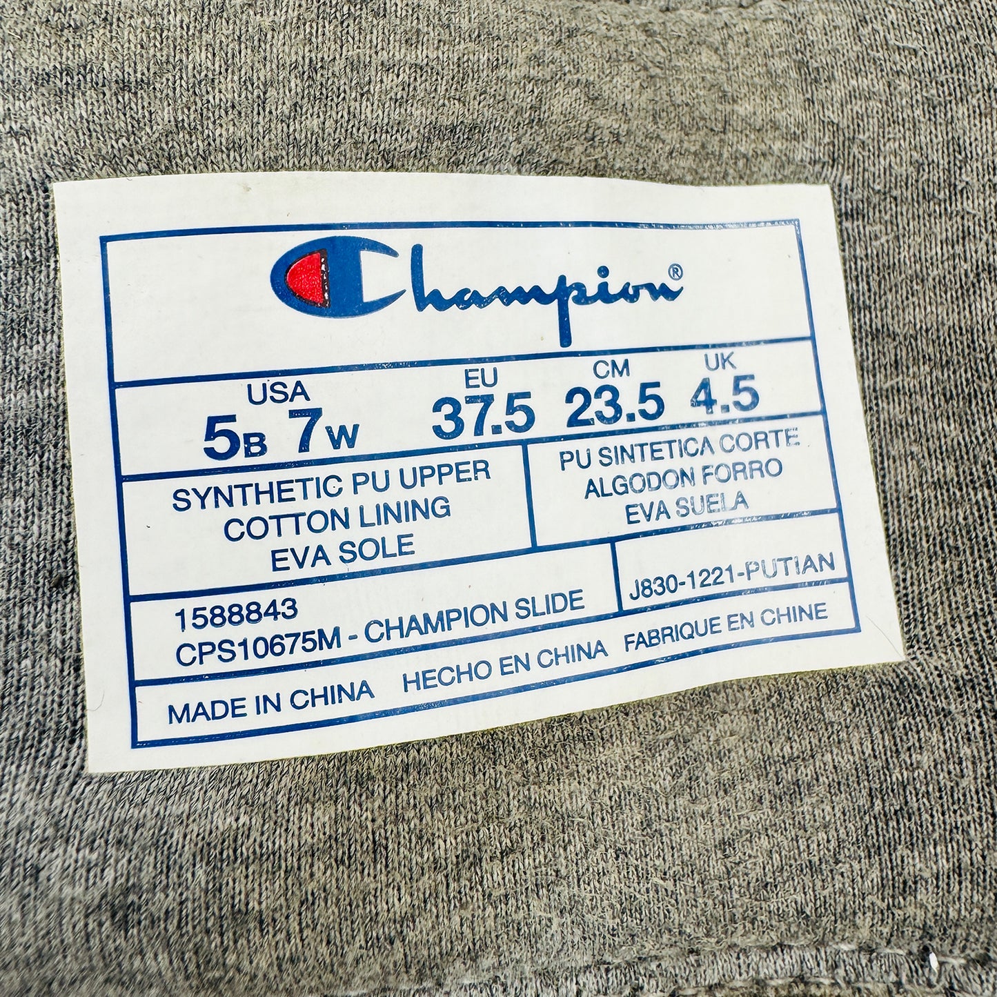 Champion Hook & Loop Closure Slides (Size 37.5) - CPS10675M
