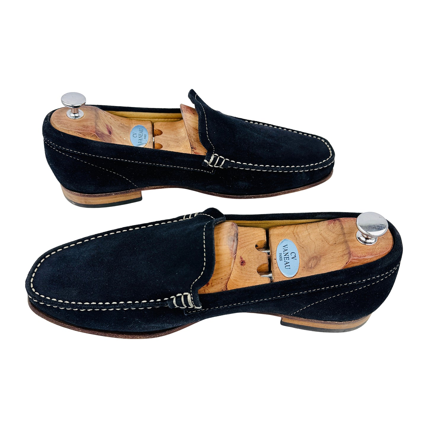 John White Men's Navy Suede Loafers (Size 44.5/45)