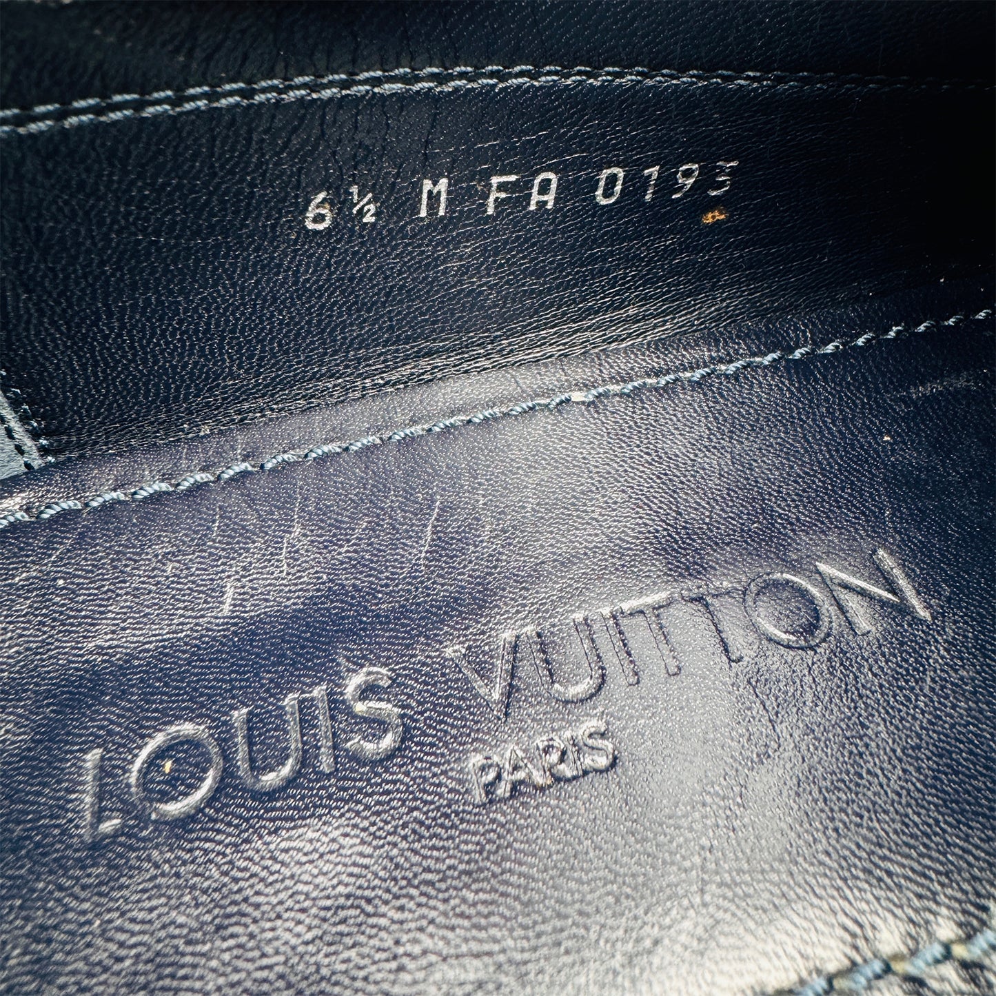 Louis Vuitton Men's Leather Penny Blue Loafers (Size 41/41.5)