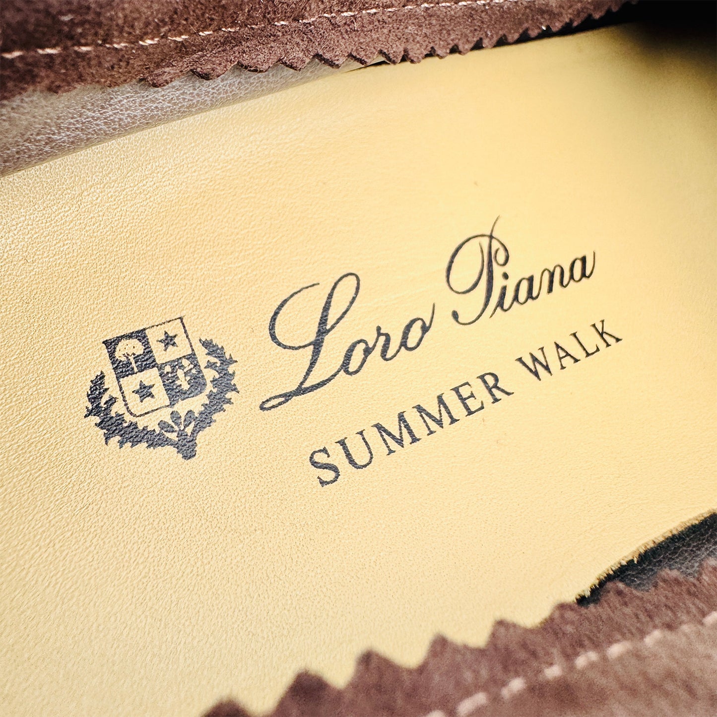 Inside Sole Brand printing image of Loro Piana Women's Brown Summer Charm Walk Loafers (Size 36) - J-61397