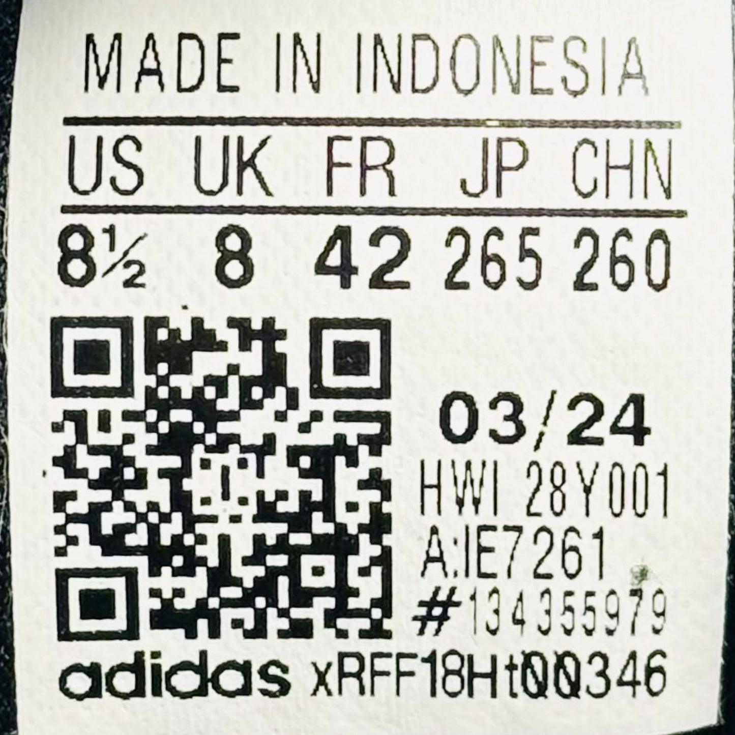 Adidas Durmo SL Core Black Sneakers (Size 42) - IE7261