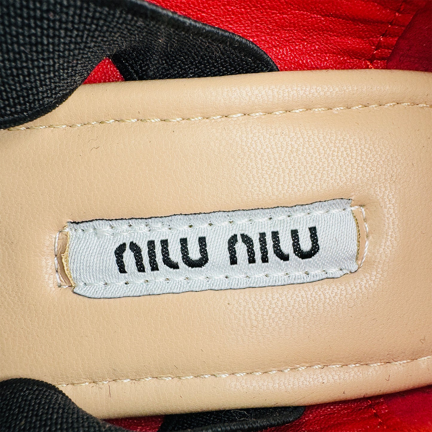 Miu Miu Red Satin Ballerina Flats (Size 36)