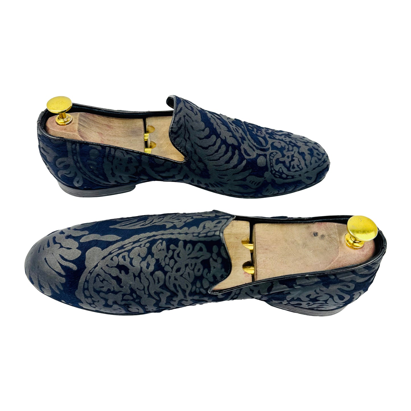 Jimmy Choo Men's Navy Grey Embossed Italian Loafer (Size 42)