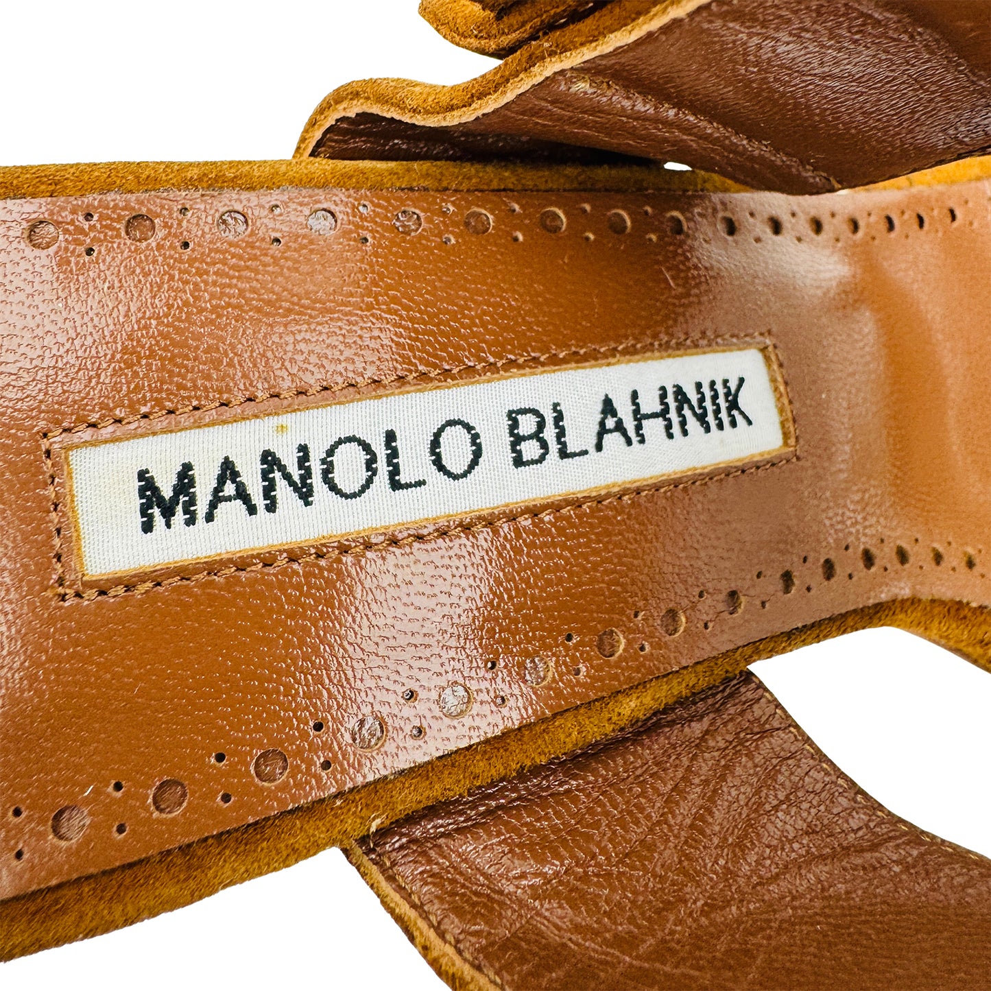 Manolo Blahnik Gable Brown Suede Heels (Size 37)