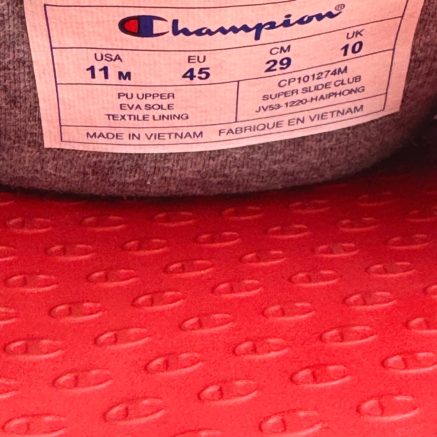 Champion Super Red Slides (Size 45) - CP101274M