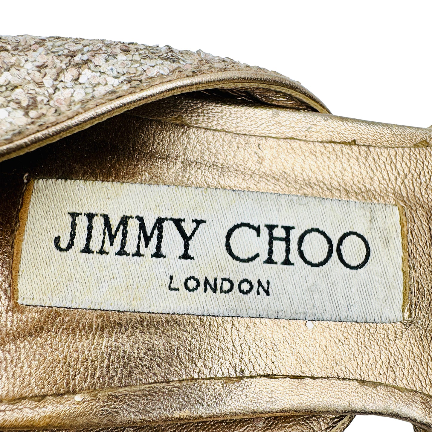 Jimmy Choo Vicky 'Champagne Glitter' Slingback Heels (Size 36)