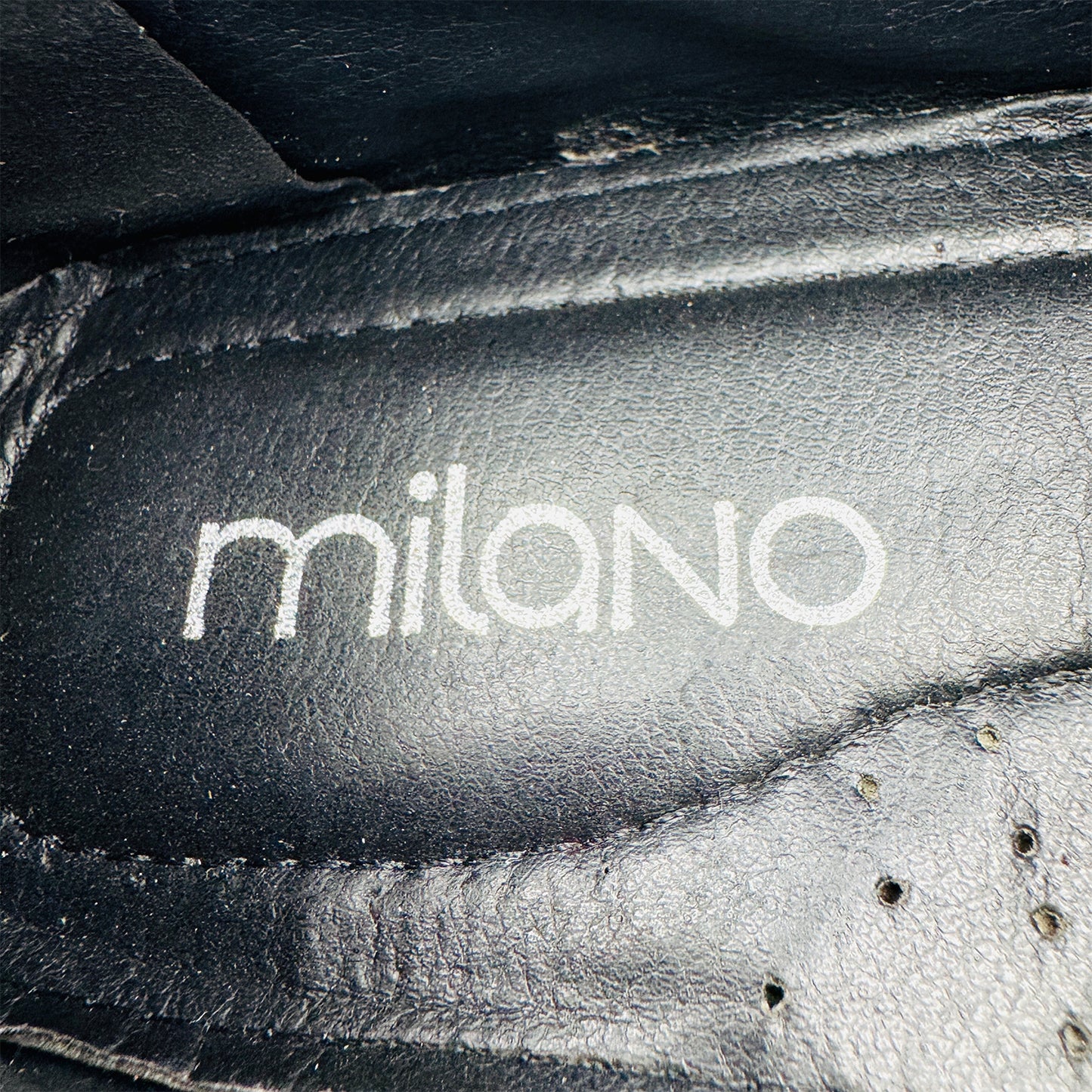 Milano Grey Leather Logo Embossed Loafers (Size 42/42.5)