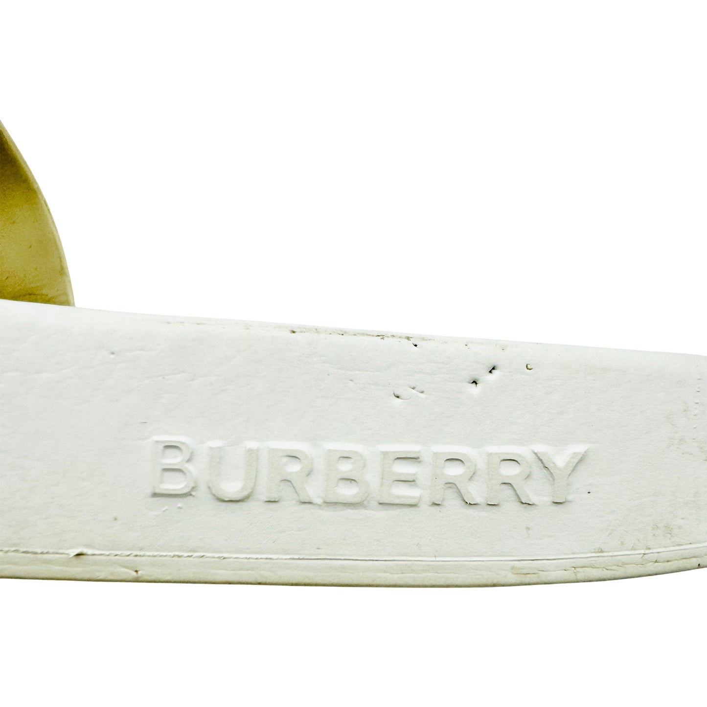 Burberry Kingdom Motif White Slides (Size 39)