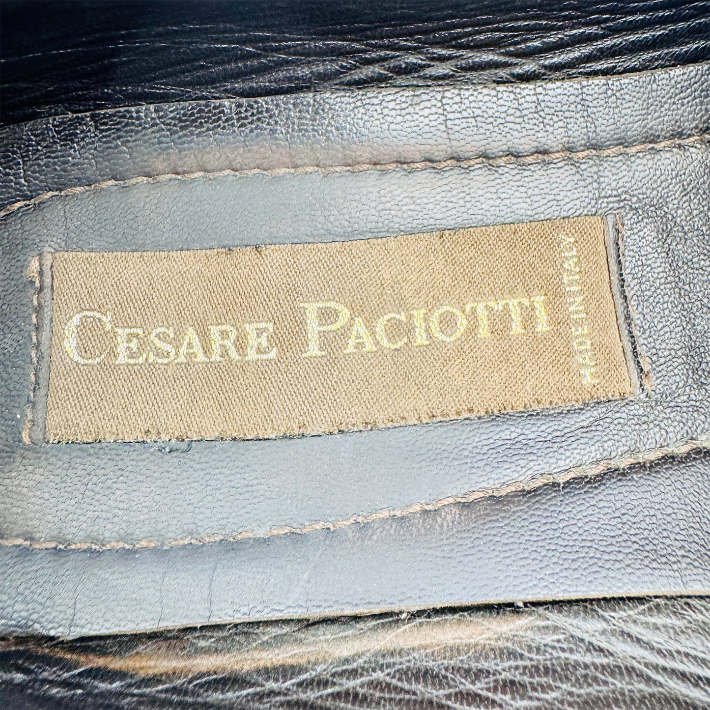 Inside Sole Brand Embossing image of Cesare Paciotti Men's Brown Leather Loafers (Size 44/44.5)
