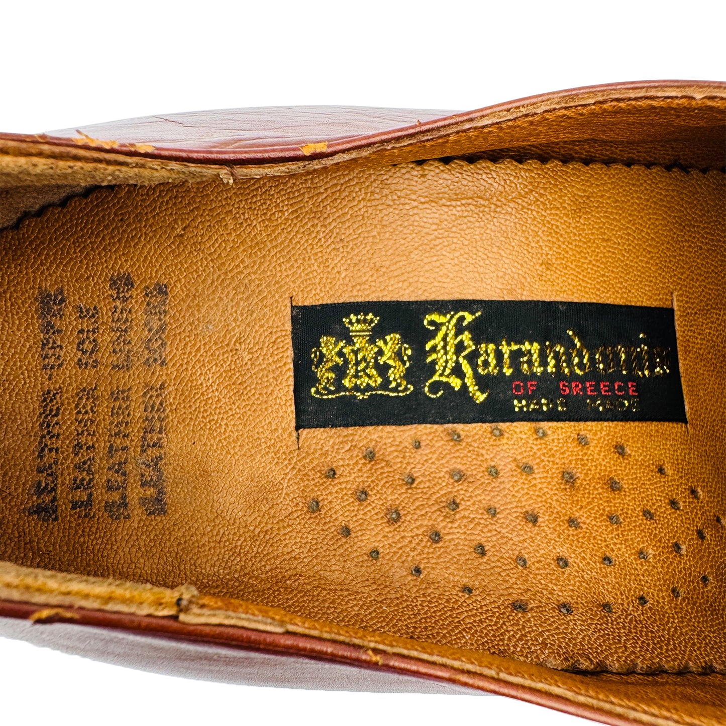 Karandonis Men's Brown Leather Vintage Loafers (Size 43/43.5)