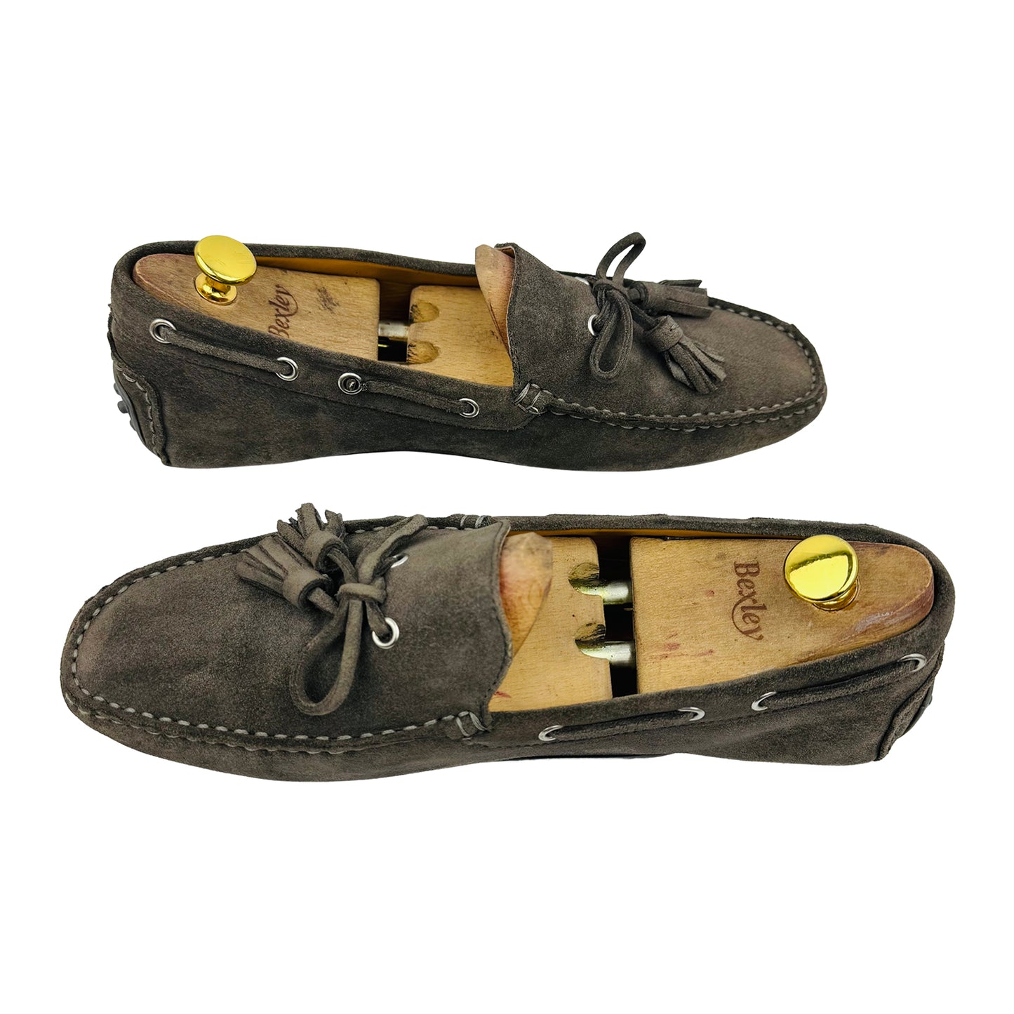 Zara Men's Brown Suede Tassel Loafers (Size 43)