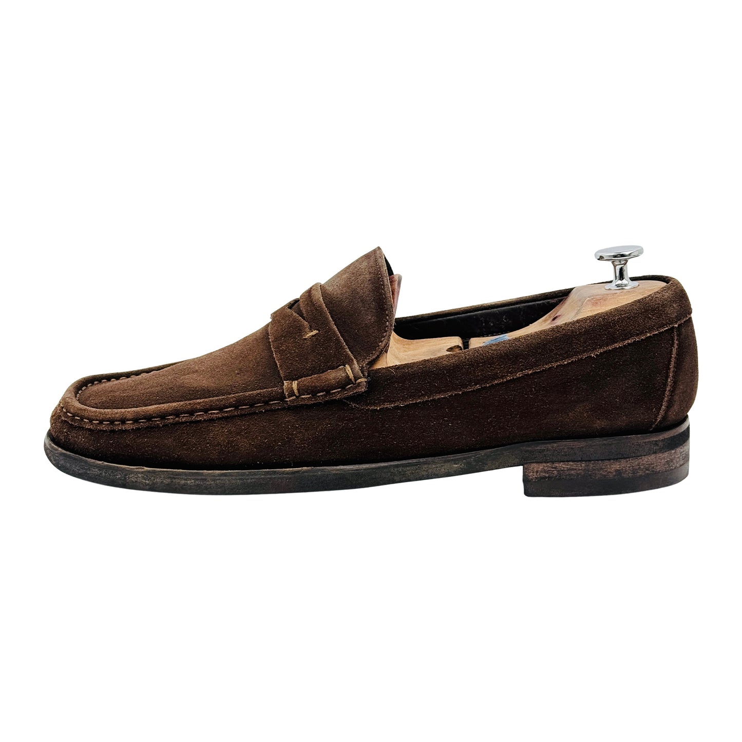 Russell & Bromley Dark Brown Suede Penny Loafers (Size 44/44.5)
