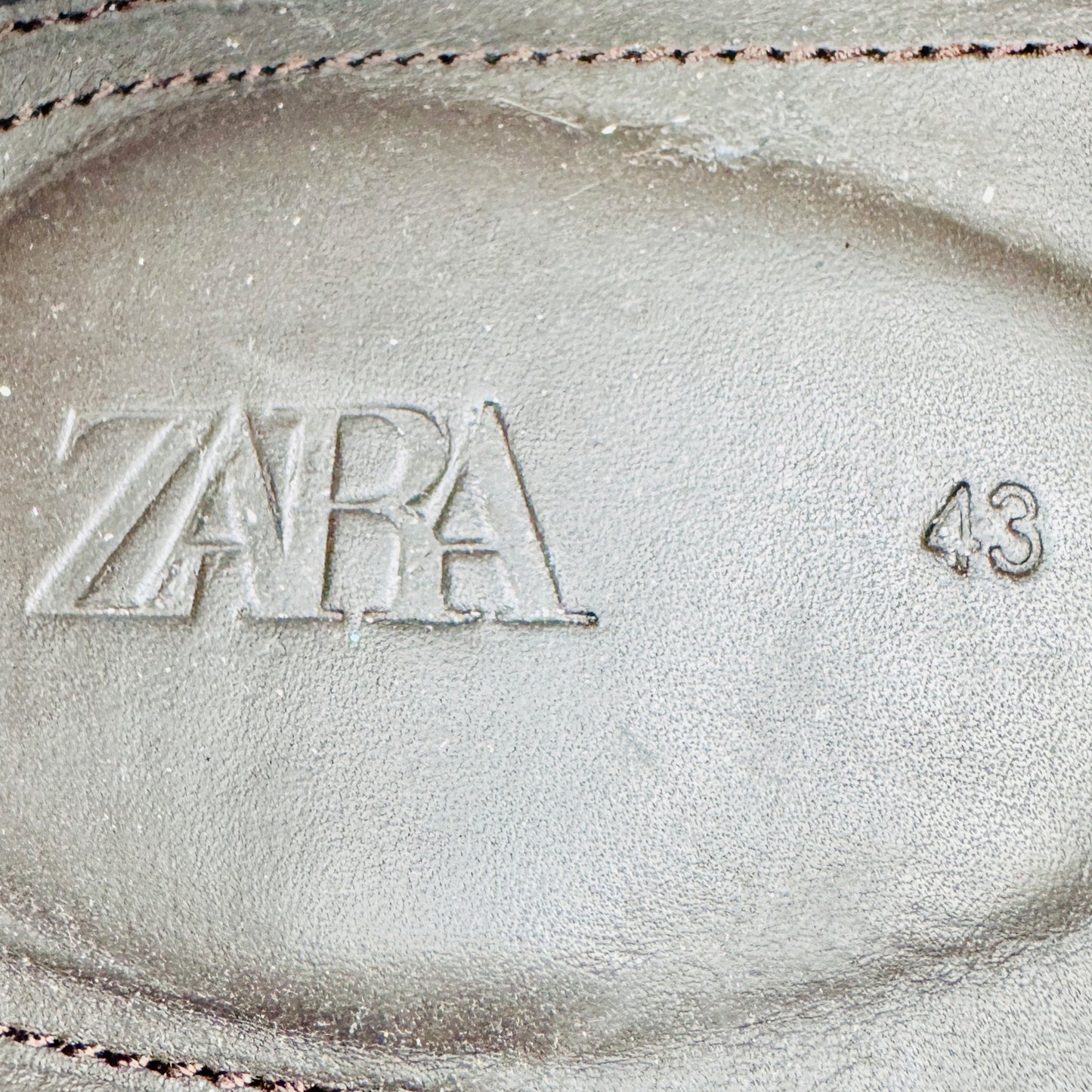 Zara Men's Brown Leather Derby Shoes (Size 42.5/43)