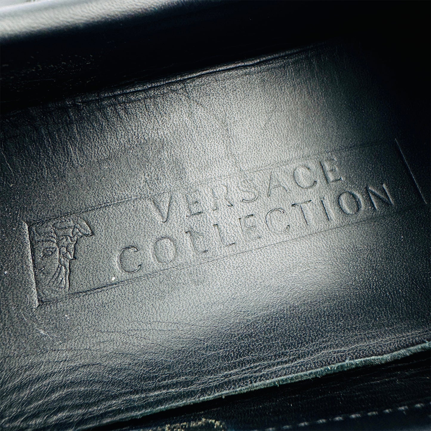 Versace Collection Men's Black Leather Loafers (Size 42/42.5)