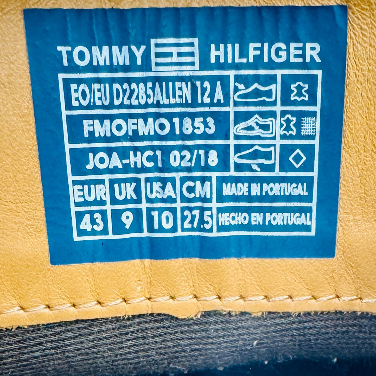 Tommy Hilfigure Allen Derby Black Shoes (Size 43/43.5)