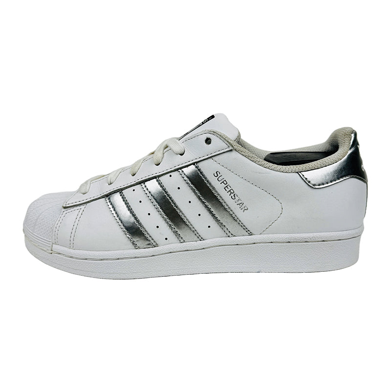 Adidas Superstar White Metallic Silver Sneaker Shoes - AQ3091