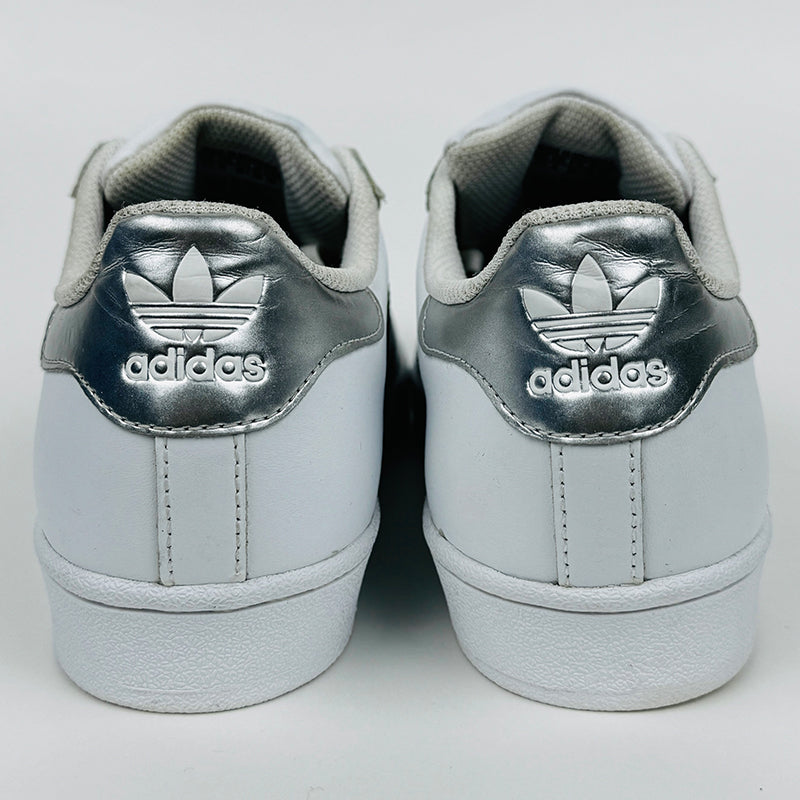 Adidas Superstar White Metallic Silver Sneaker Shoes - AQ3091