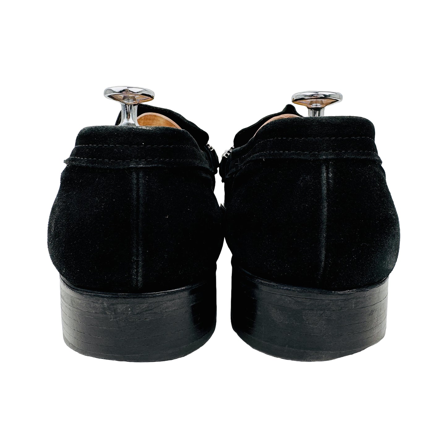 Back Image of Cesare Paciotti Men's Black Suede Dress Loafers (Size 44.5/45)