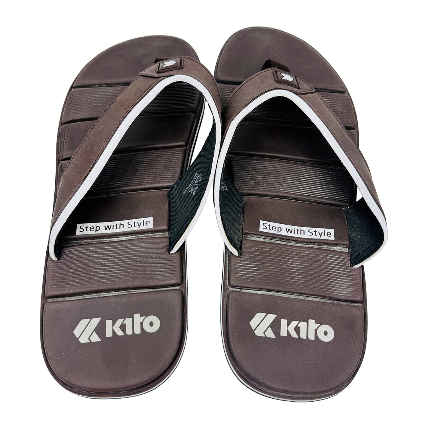 Back Image of Kito Men's Dark Brown FlipFlop Slides (Size 45)