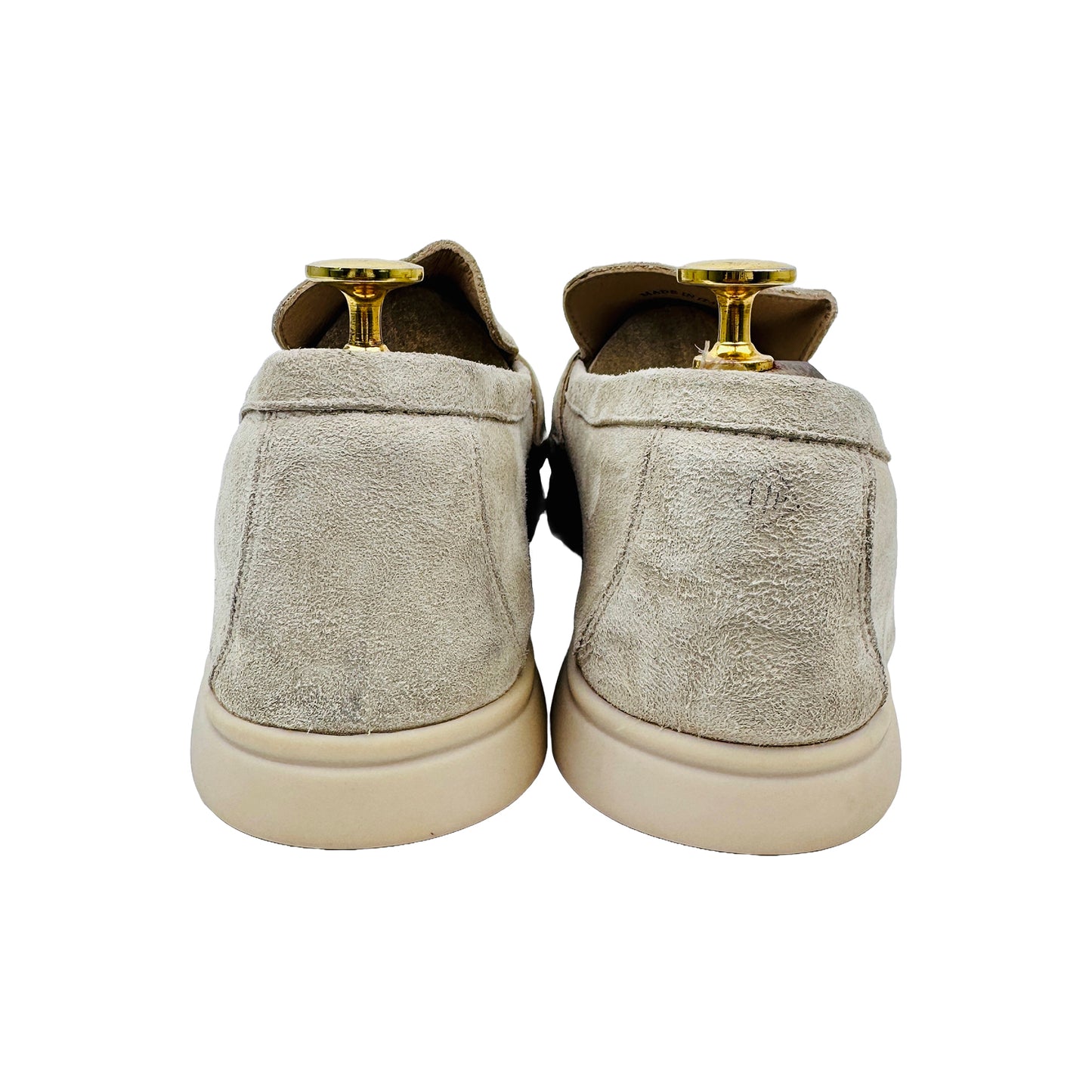 Back Image of Loro Piana Summer Charms Walk Light Gray Loafers (Size 42)