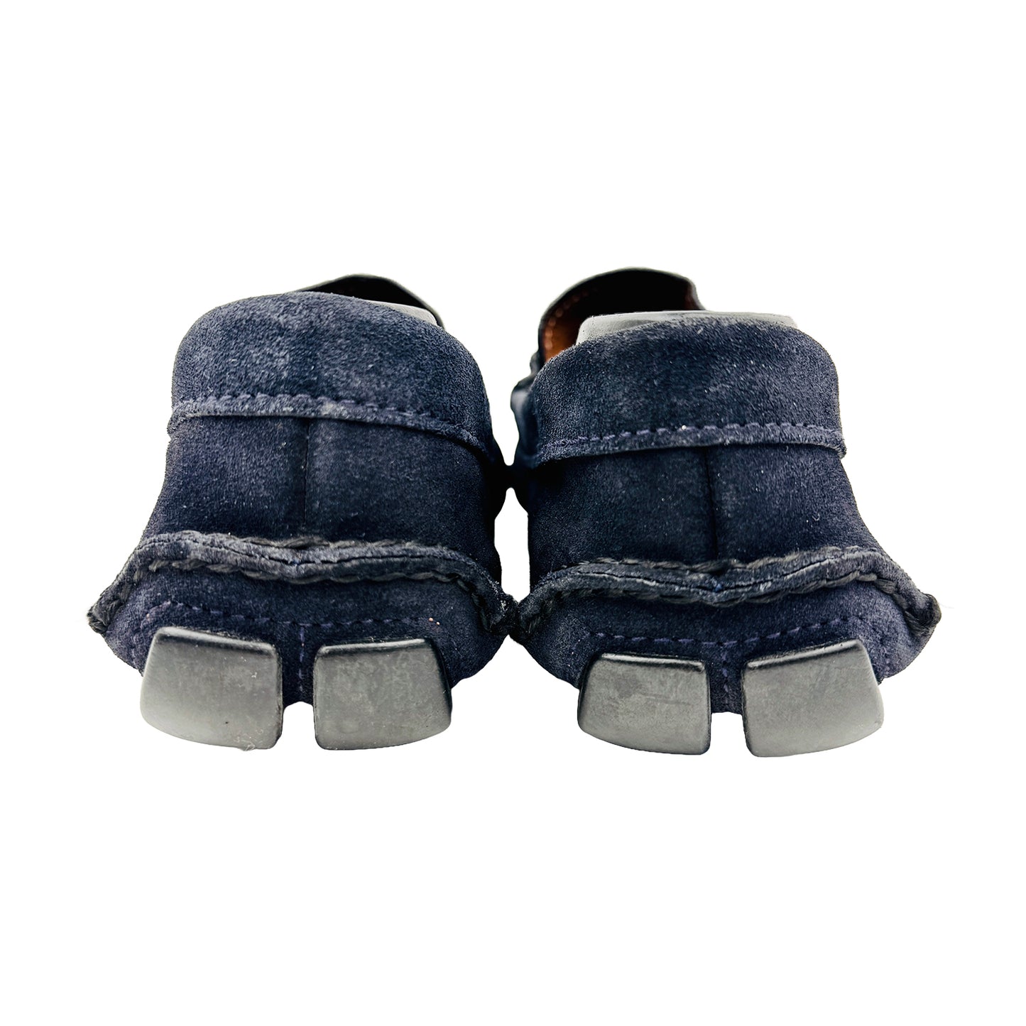 Back Image of Prada Men's Navy Logo Driving Loafers (Size 41/41.5)