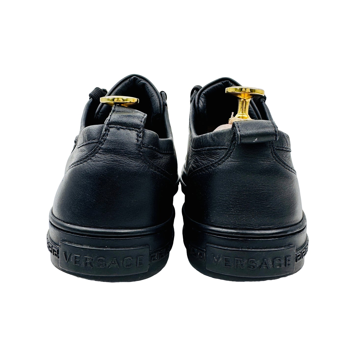 Back Image of Versace Medusa Black Lace Up Sneaker Shoes (Size 42/42.5)