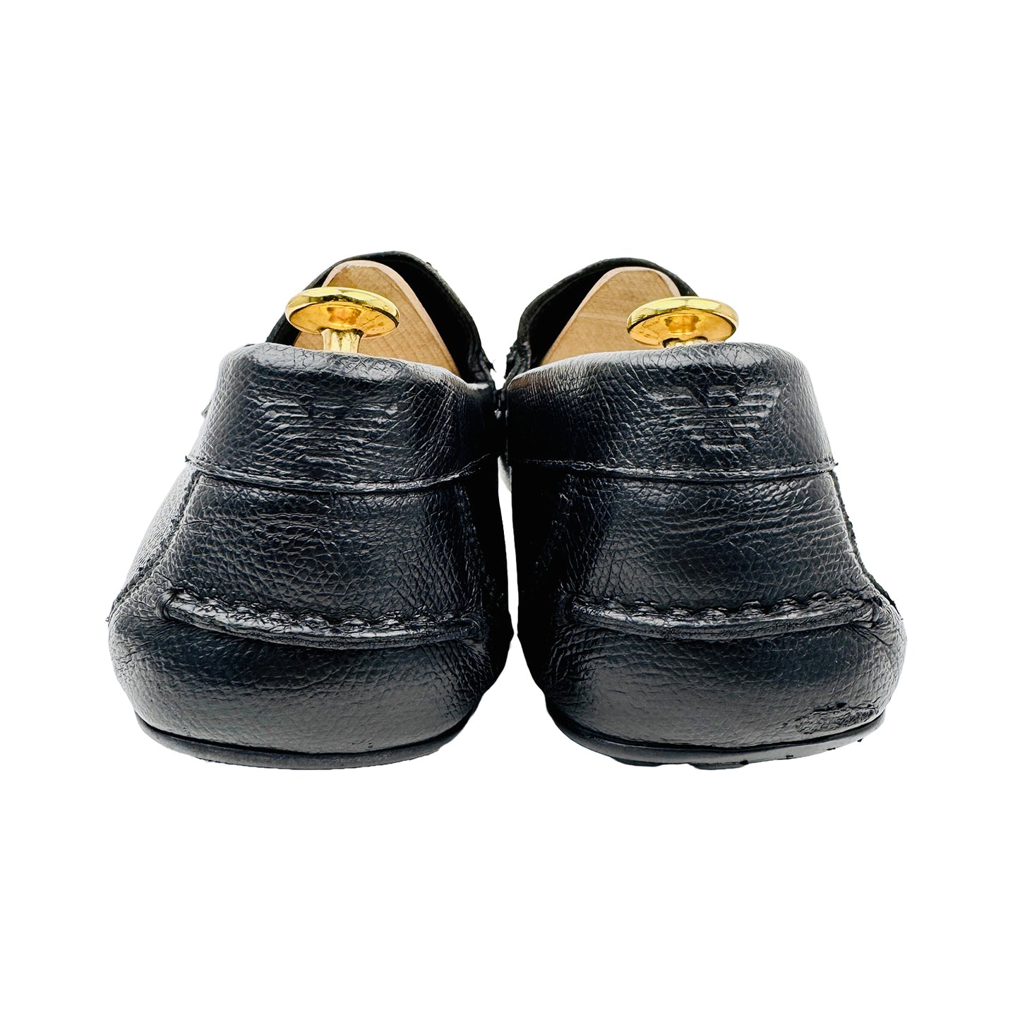 Back Side image of Emporio Armani Men's Black Moccasins - X4B109